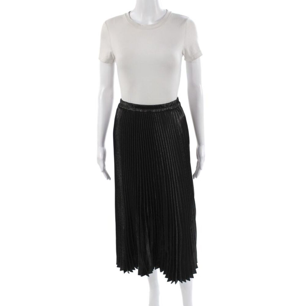 Caballero Collection Womens Pleated Black Knee Length Polyester Skirt Size XS